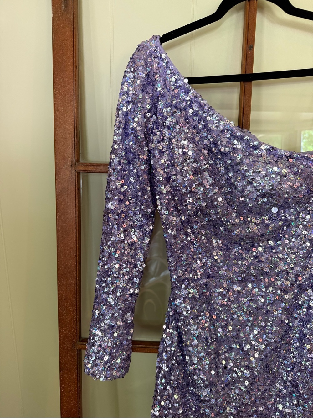 Sherri Hill 54469 Lilac One Shoulder Sequin Cocktail Dress Homecoming Prom - 4 - Picture 6 of 10